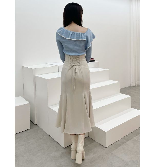 MERCURYDUO「バックレースアップストレッチマーメイドスカート」|スカート|
