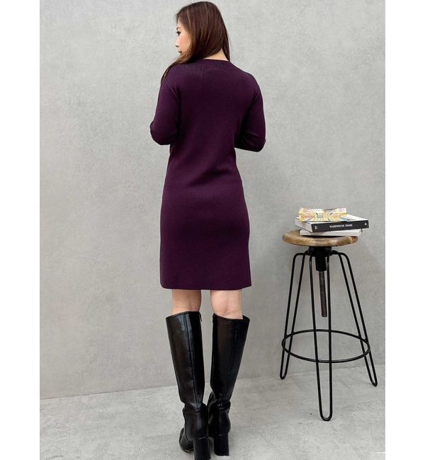 MERCURYDUO「フロントタイミニニットワンピース」|ワンピース|