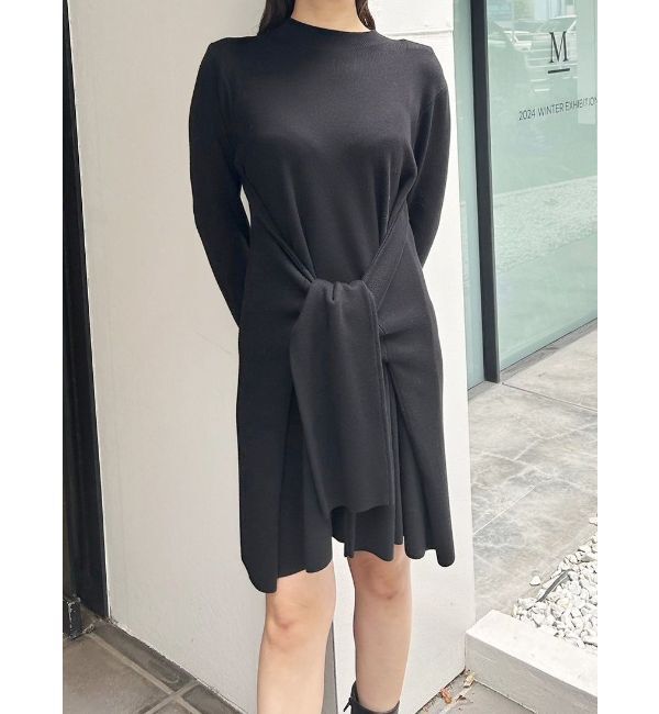 MERCURYDUO「フロントタイミニニットワンピース」|ワンピース|
