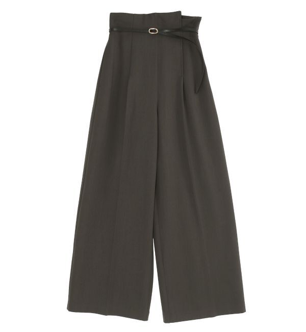 LAGUNAMOON「バイカラーベルトパンツ」|その他|チャコールグレー