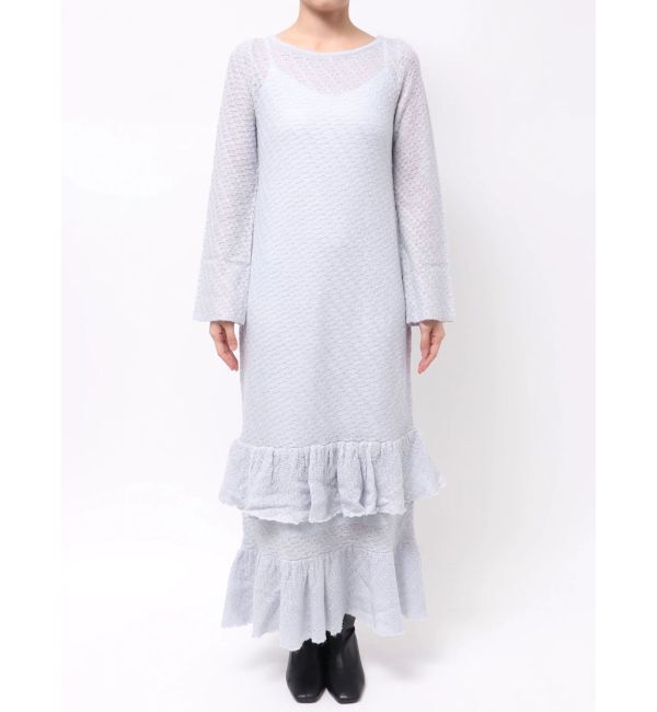 LAGUNAMOON「ニッティングパターンヘムフリルニットワンピース」|ワンピース|