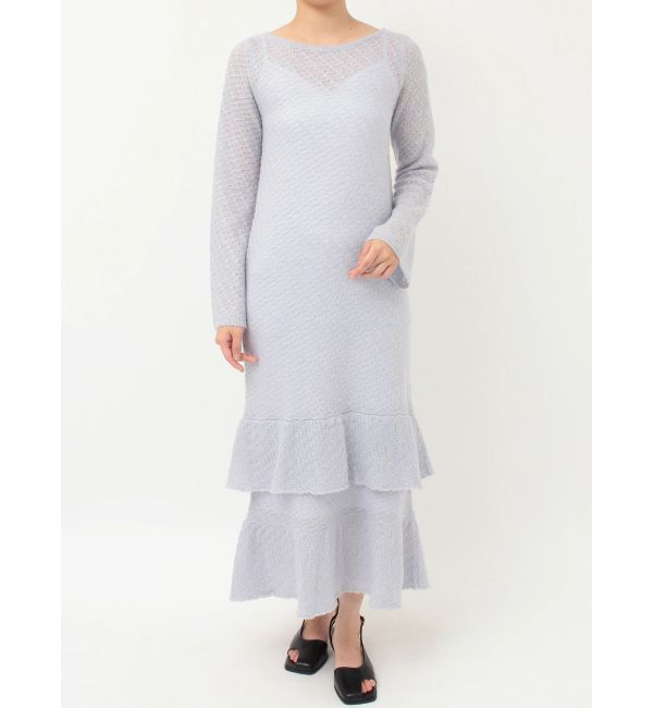 LAGUNAMOON「ニッティングパターンヘムフリルニットワンピース」|ワンピース|
