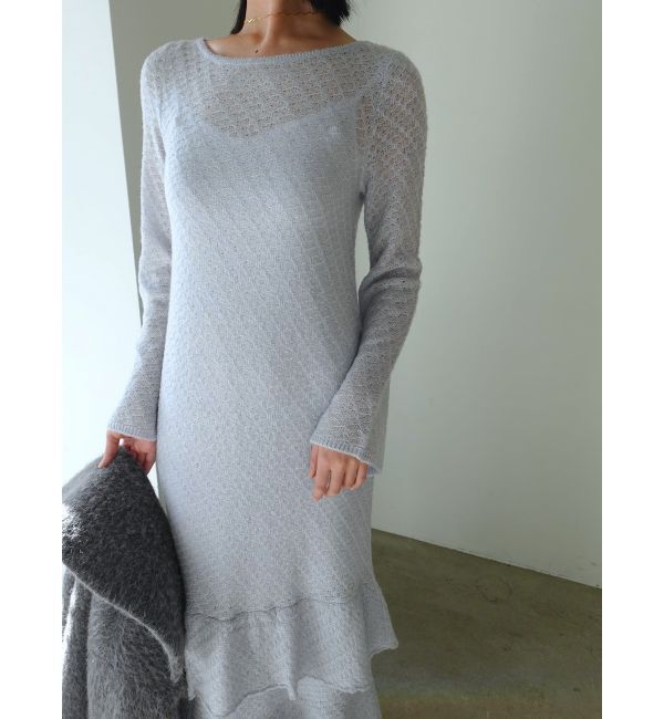 LAGUNAMOON「ニッティングパターンヘムフリルニットワンピース」|ワンピース|
