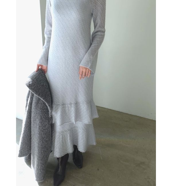 LAGUNAMOON「ニッティングパターンヘムフリルニットワンピース」|ワンピース|