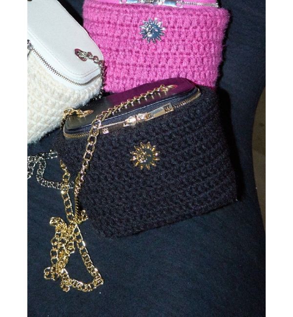 EVRIS「バニティーデザインニットBAG」|ショルダー・メッセンジャー|ブラック