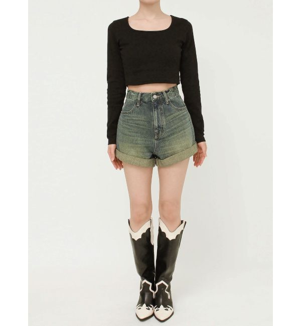 EVRIS「ロールアップデニムショートパンツ【セットアップ着用可能】」|デニム|