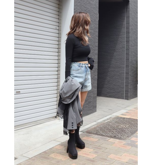 EVRIS「ロールアップデニムショートパンツ【セットアップ着用可能】」|デニム|