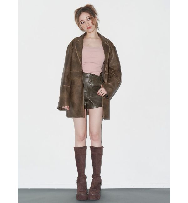 EVRIS「フェイクレザータイトショートパンツ」|その他|