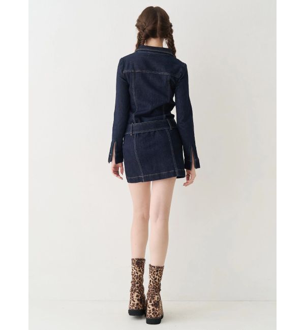 EVRIS「ストレッチデニムシャツミニワンピース」|ワンピース|