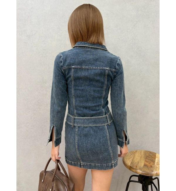 EVRIS「ストレッチデニムシャツミニワンピース」|ワンピース|