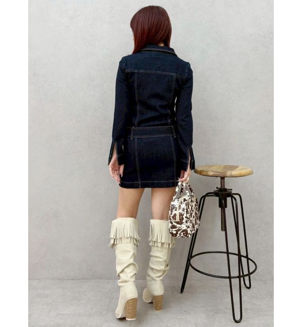 EVRIS「ストレッチデニムシャツミニワンピース」|ワンピース|