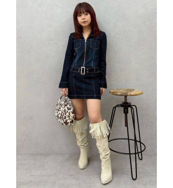 EVRIS「ストレッチデニムシャツミニワンピース」|ワンピース|