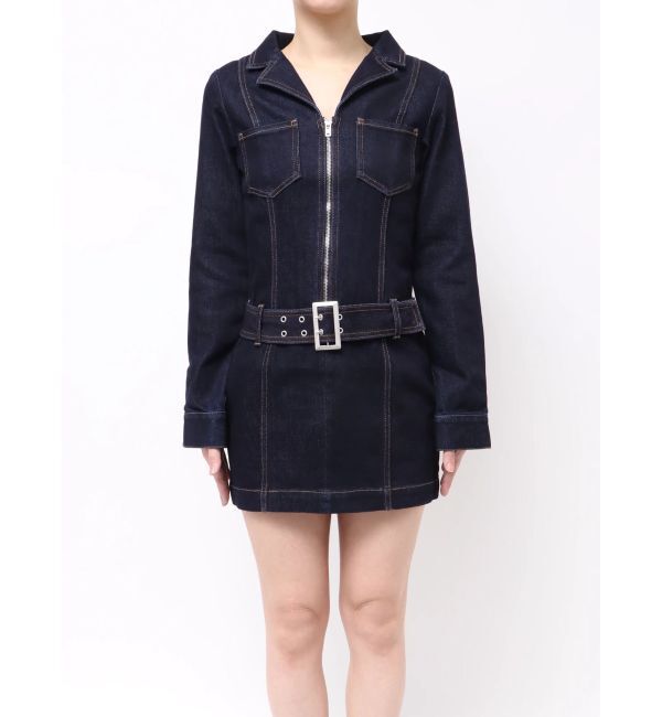 EVRIS「ストレッチデニムシャツミニワンピース」|ワンピース|