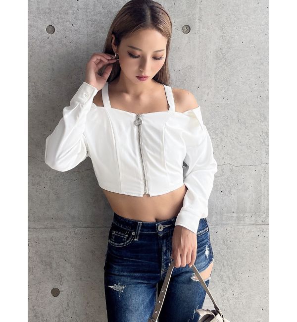 GYDA「Symmetry GYDAオフショルシャツブラウス」|シャツ・ブラウス|