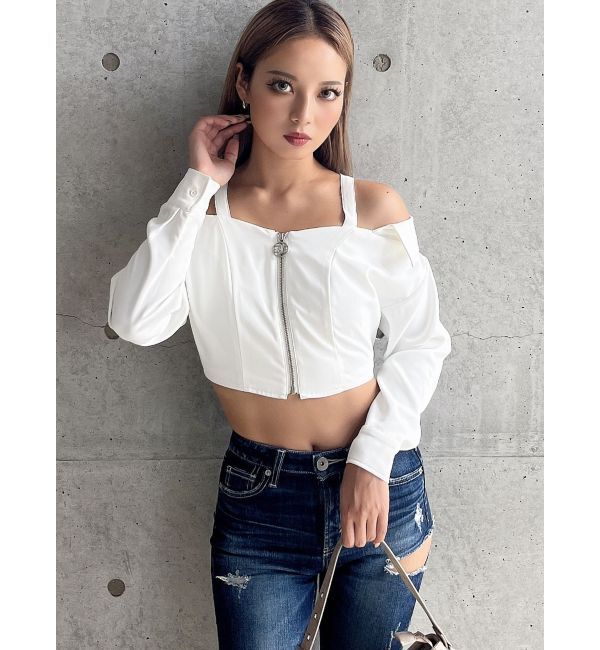 GYDA「Symmetry GYDAオフショルシャツブラウス」|シャツ・ブラウス|