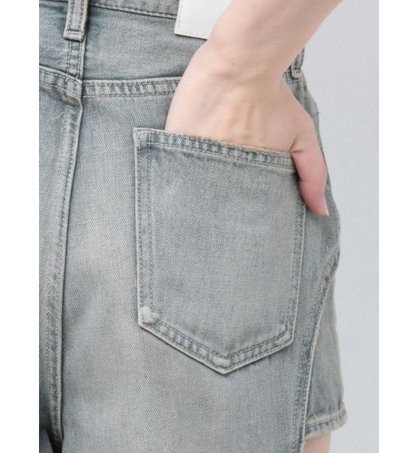 GYDA「ハイウエストサイドオープンデニムワイドパンツ」|デニム|