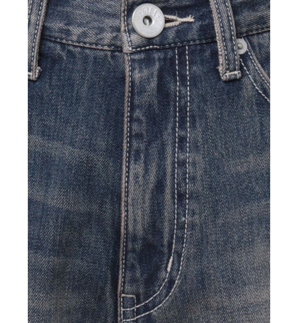 GYDA「ハイウエストサイドオープンデニムワイドパンツ」|デニム|