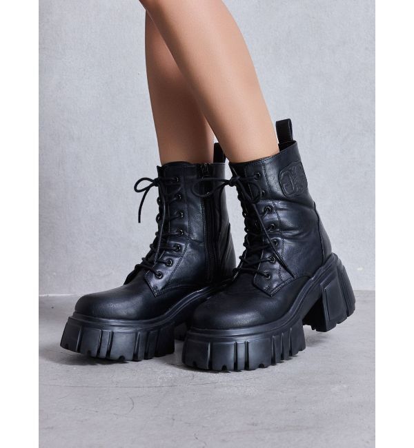 GYDA「Symmetry GYDAボリュームソールワークブーツ」|ショートブーツ|ブラック