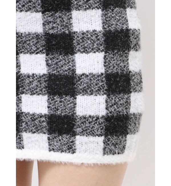 GYDA「CHECK shaggy ニットスカートライクショートパンツ」|スカート|
