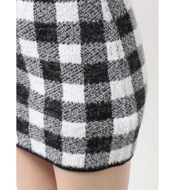 GYDA「CHECK shaggy ニットスカートライクショートパンツ」|スカート|