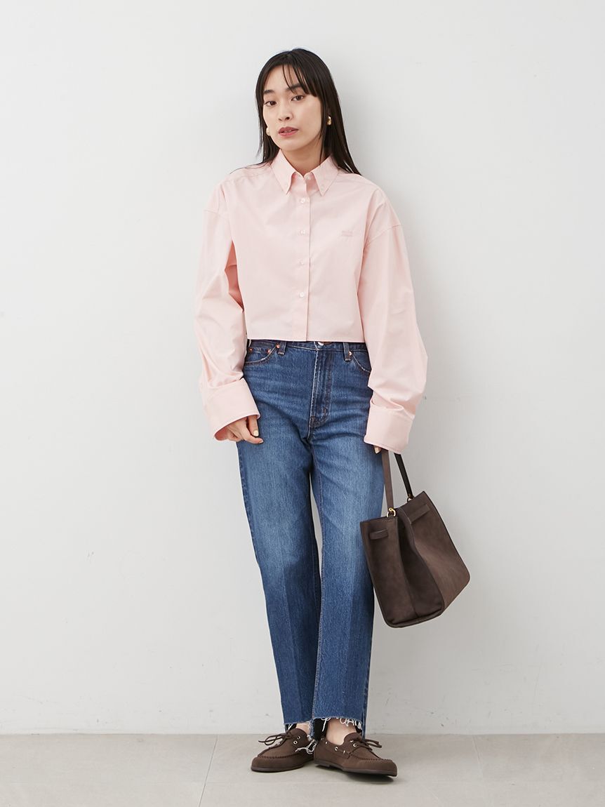 Mila Owen「裾段差テーパードデニムパンツ」|デニム|