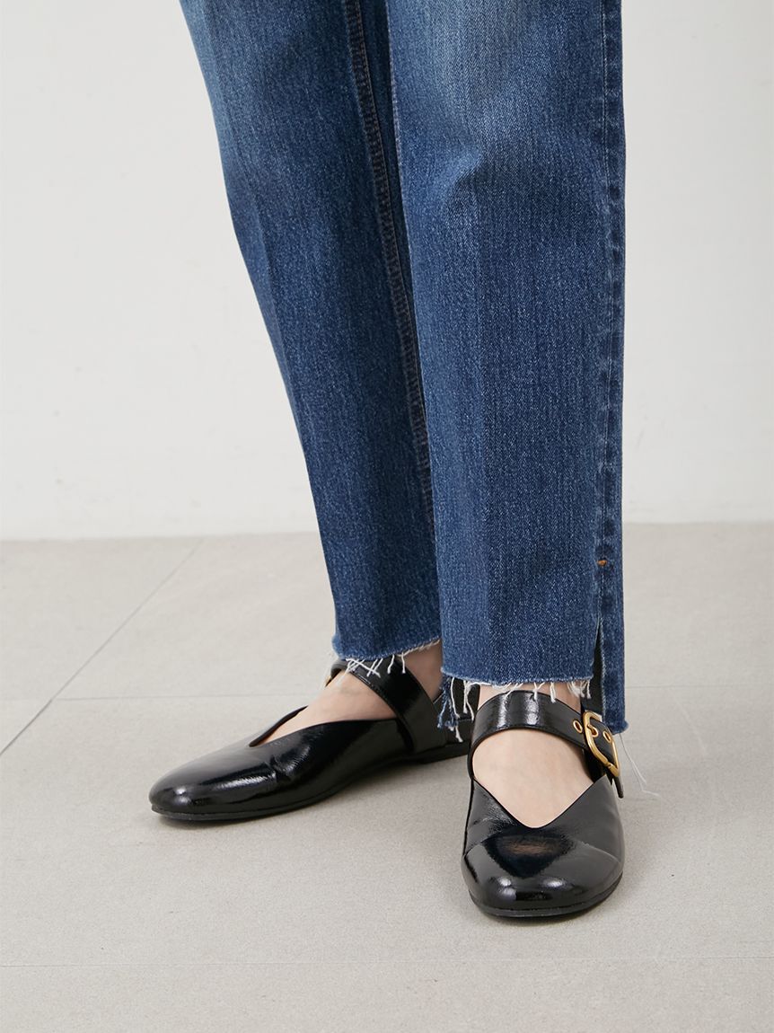 Mila Owen「裾段差テーパードデニムパンツ」|デニム|