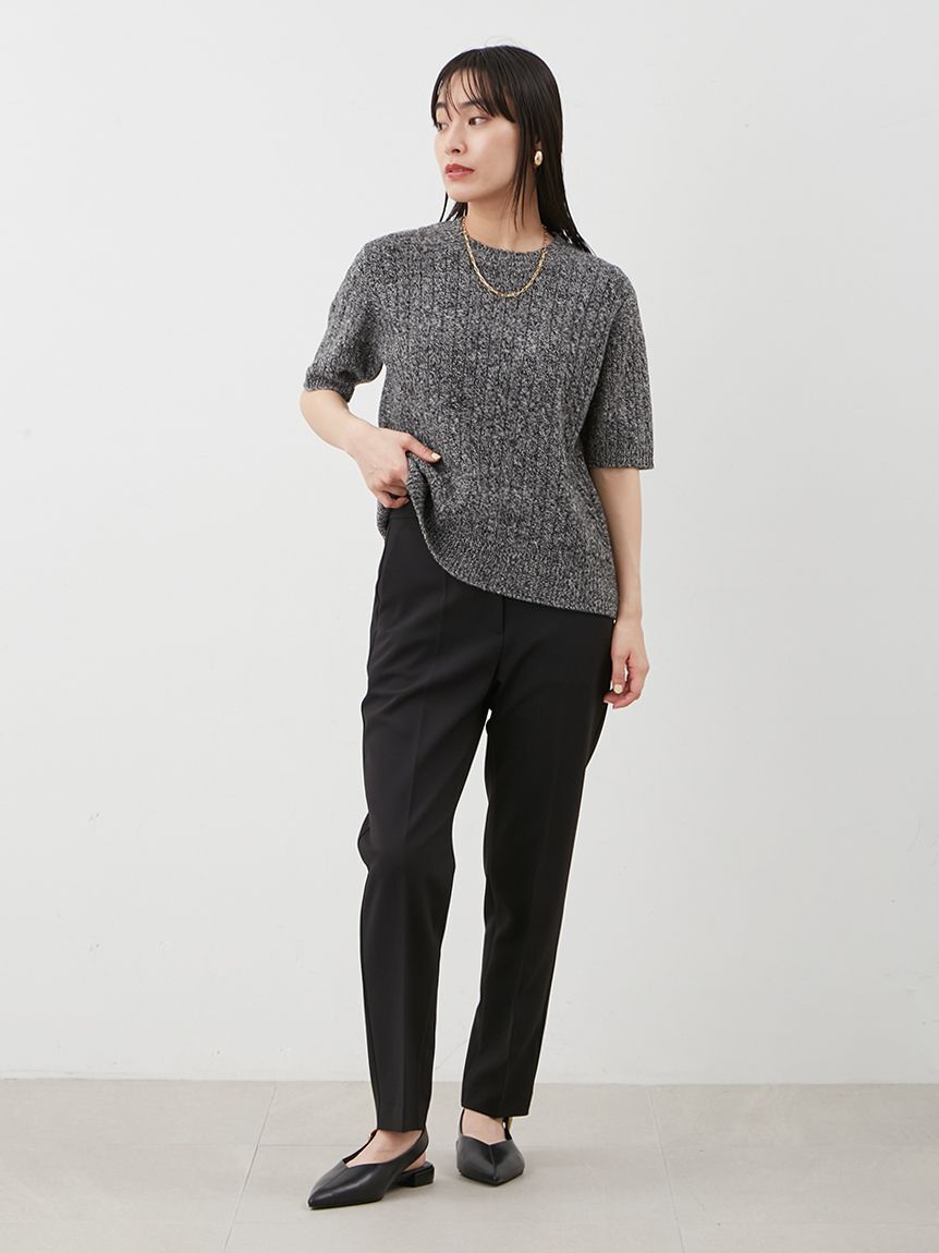 Mila Owen「後ろゴムセンタープレステーパードパンツ」|チノ|