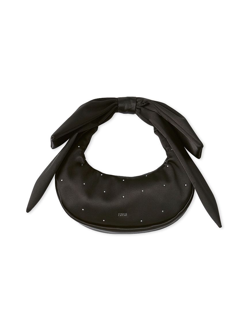 FURFUR「リボンハンドルサテンムーンバッグ」|ハンドバッグ|