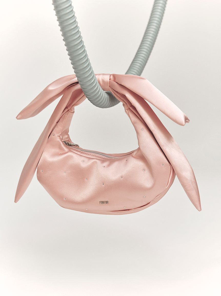 FURFUR「リボンハンドルサテンムーンバッグ」|ハンドバッグ|