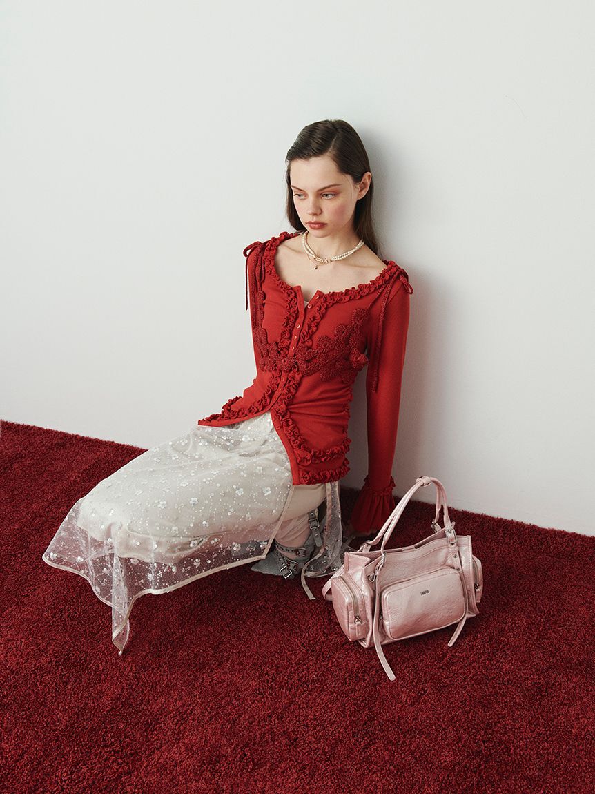 FURFUR「フラワーモチーフパールネックレス」|ネックレス|