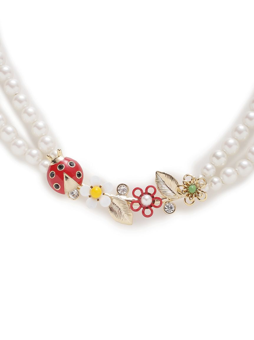 FURFUR「フラワーモチーフパールネックレス」|ネックレス|