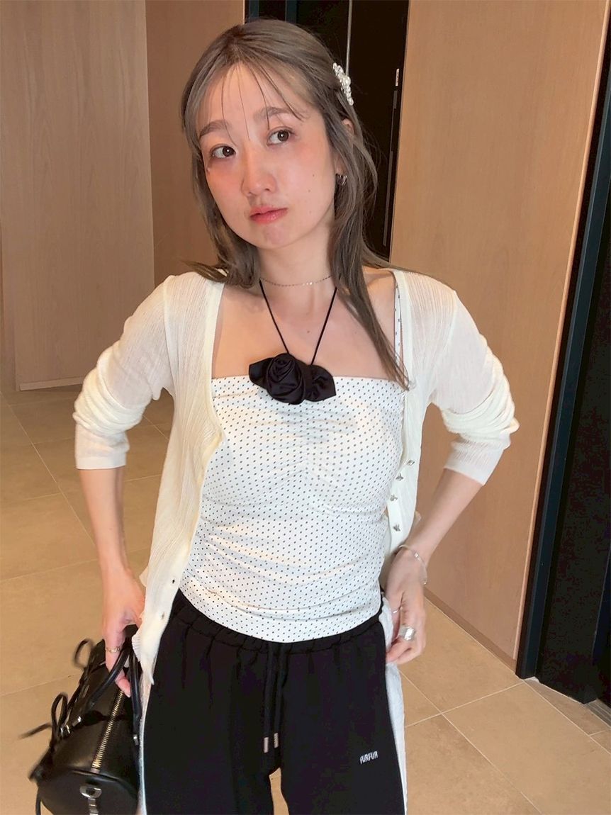 FURFUR「カップインコサージュキャミソール」|キャミソール|