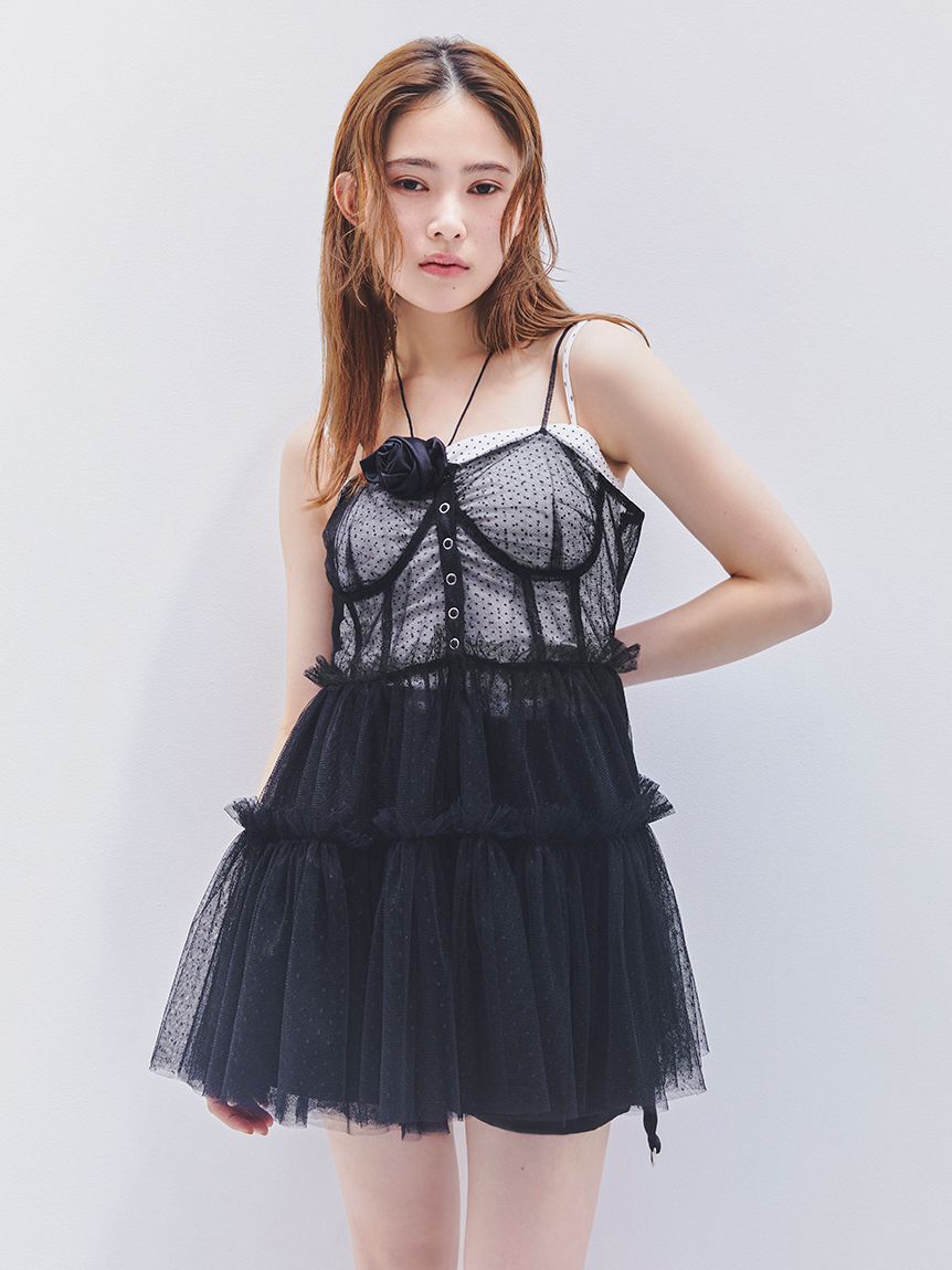 FURFUR「カップインコサージュキャミソール」|キャミソール|