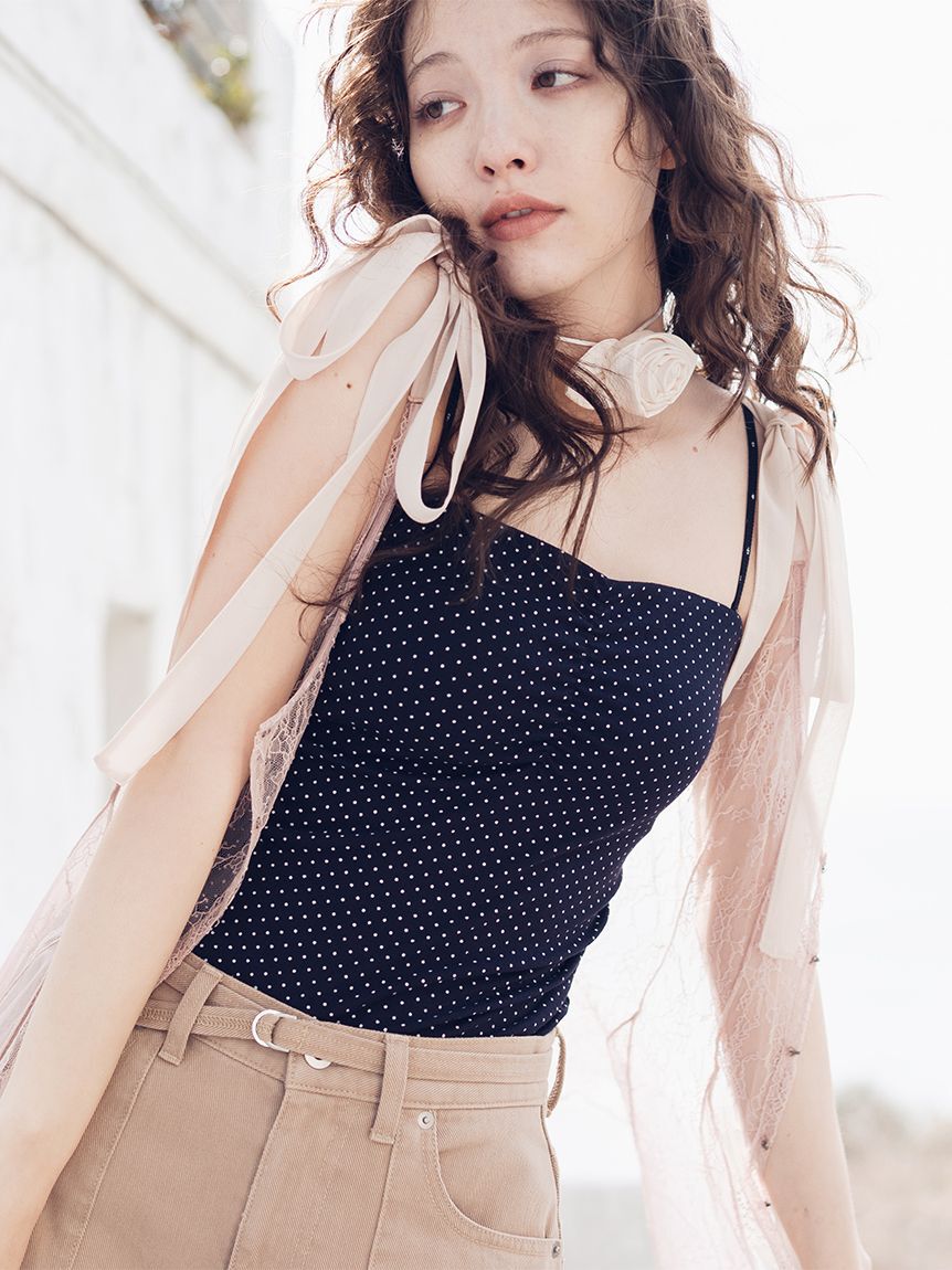 FURFUR「カップインコサージュキャミソール」|キャミソール|NVY