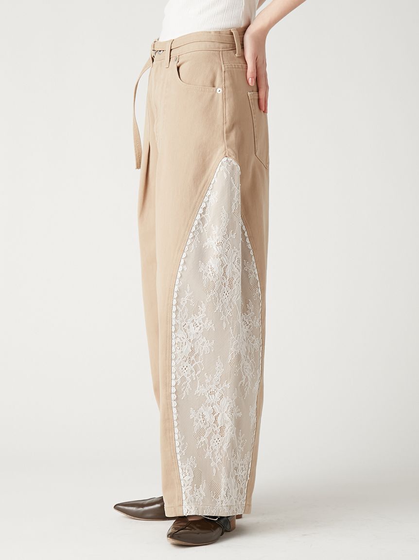 FURFUR「レースドッキングカーブデニムパンツ」|デニム|