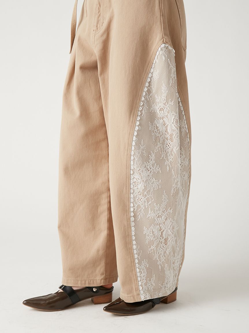 FURFUR「レースドッキングカーブデニムパンツ」|デニム|