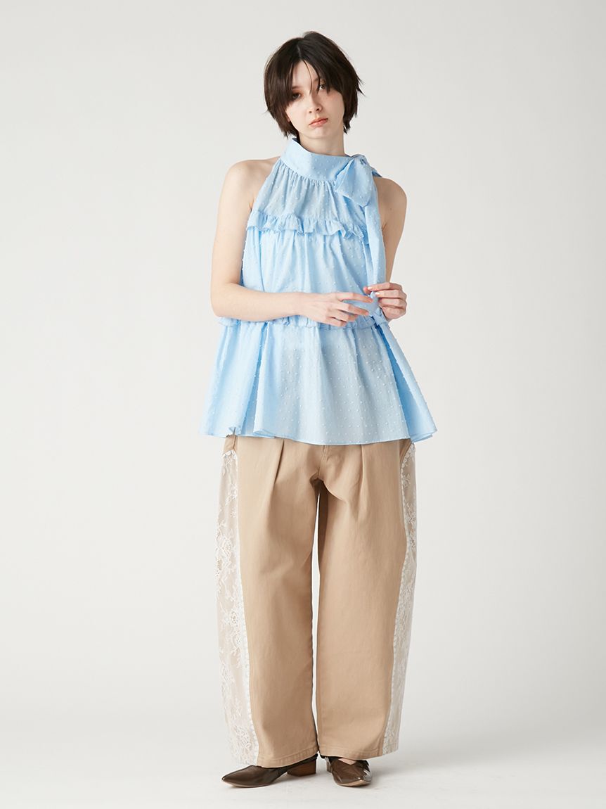 FURFUR「レースドッキングカーブデニムパンツ」|デニム|