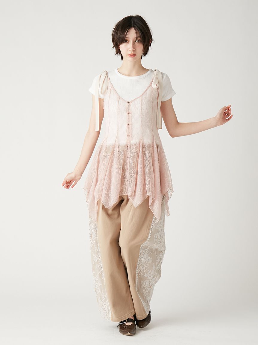 FURFUR「レースドッキングカーブデニムパンツ」|デニム|