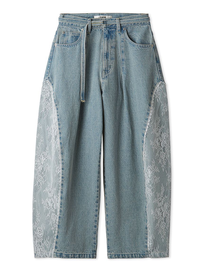 FURFUR「レースドッキングカーブデニムパンツ」|デニム|
