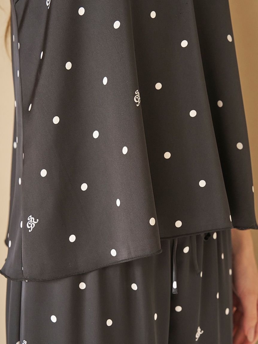 gelato pique「【JOEL ROBUCHON】ドット柄サテンレースキャミソール」|ルームウェア|