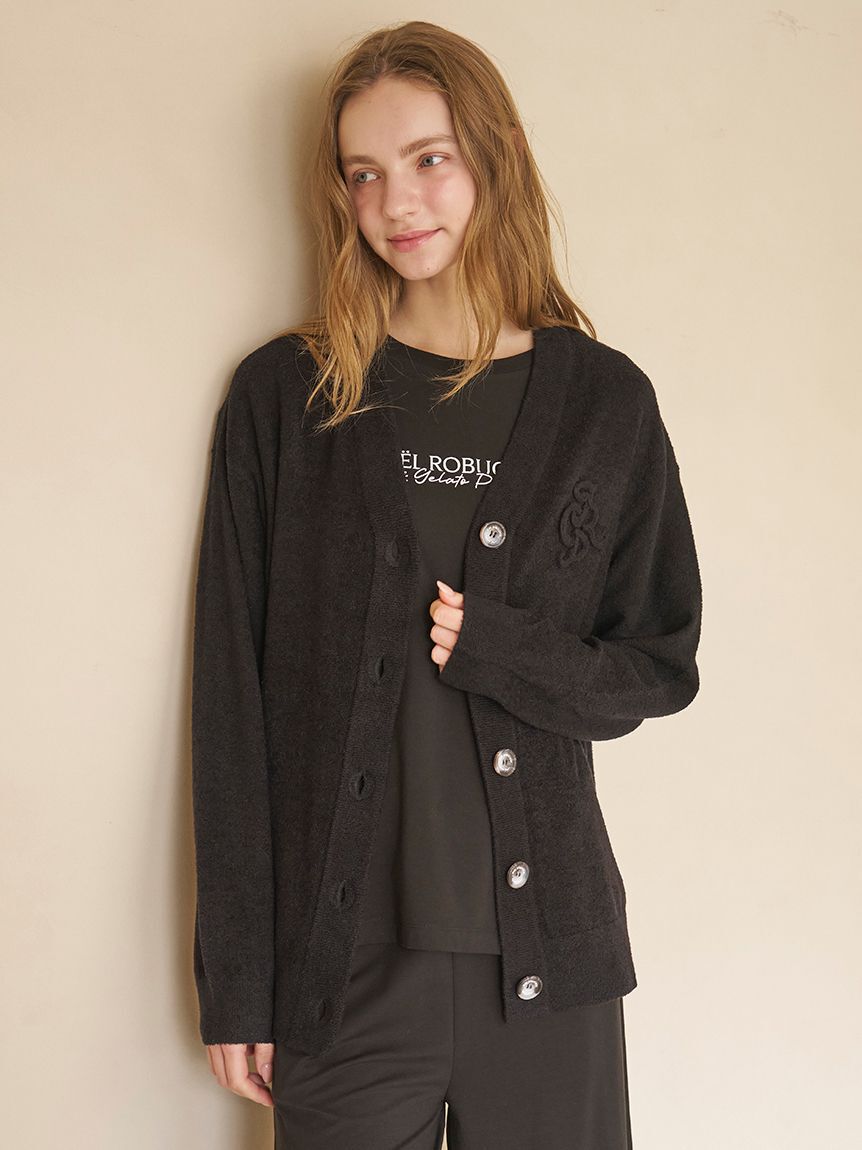 gelato pique「【JOEL ROBUCHON】【接触冷感】スムーズィーliteクールワンポイントロゴ刺繍カーディガン」|ルームウェア|