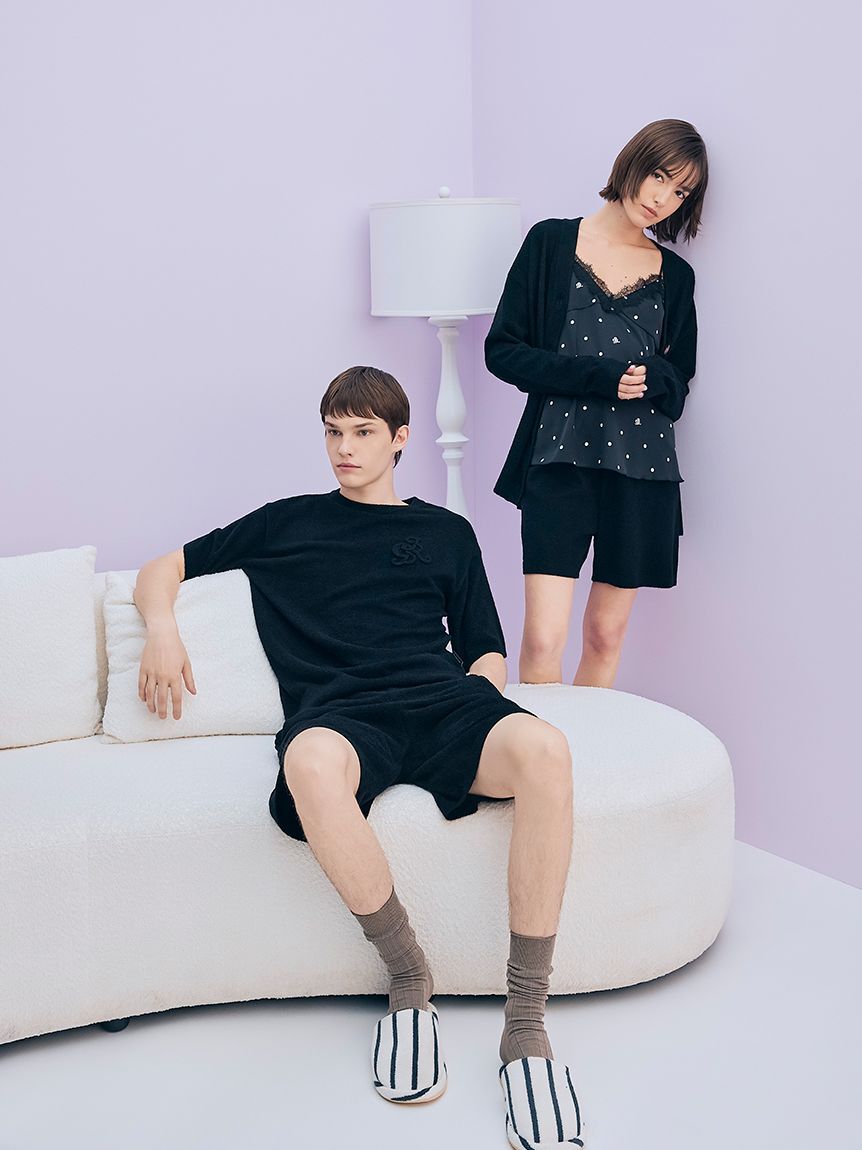 gelato pique「【JOEL ROBUCHON】【接触冷感】スムーズィーliteクールワンポイントロゴ刺繍カーディガン」|ルームウェア|