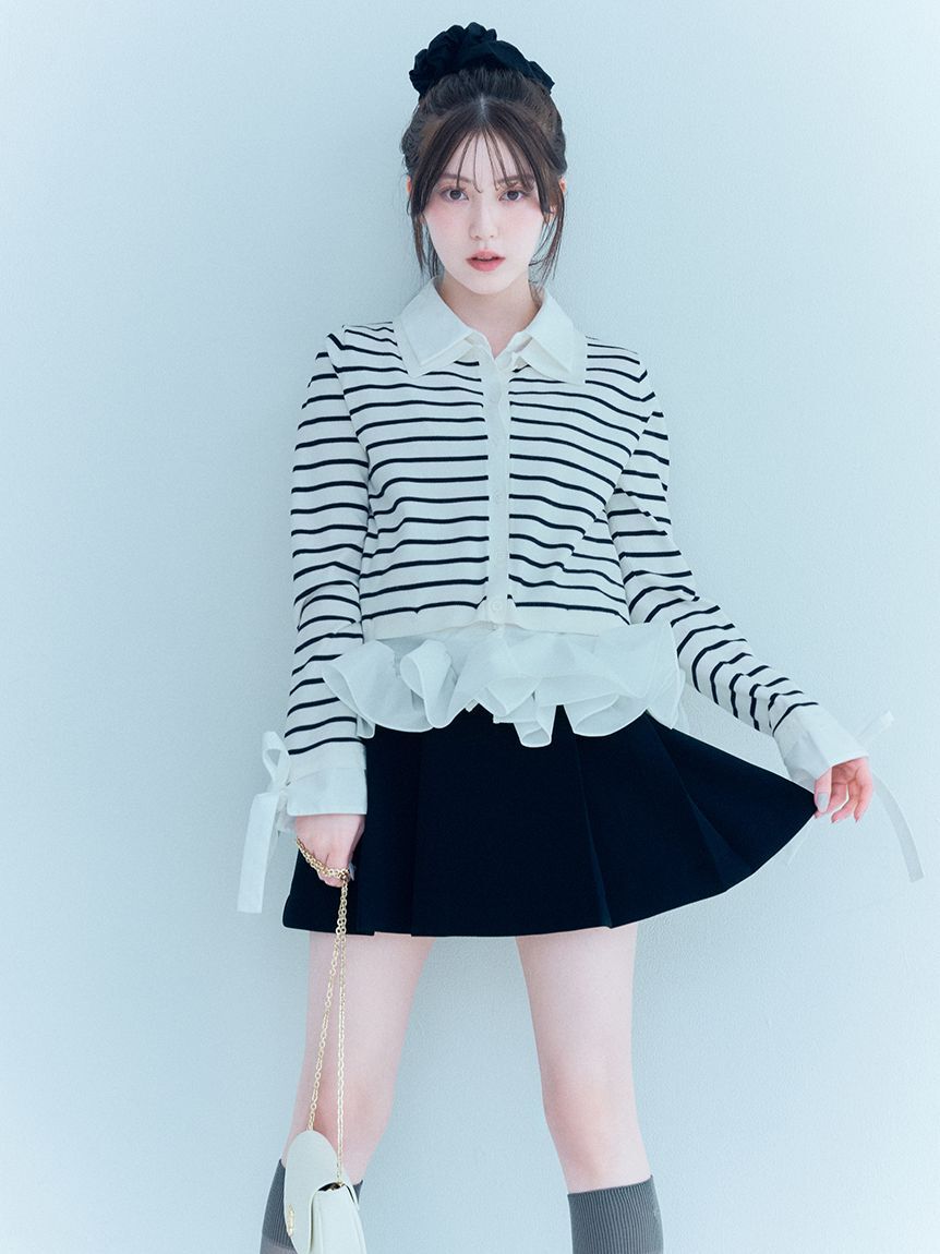 SNIDEL「ベルト付きプリーツミニスカート」|スカート|NVY