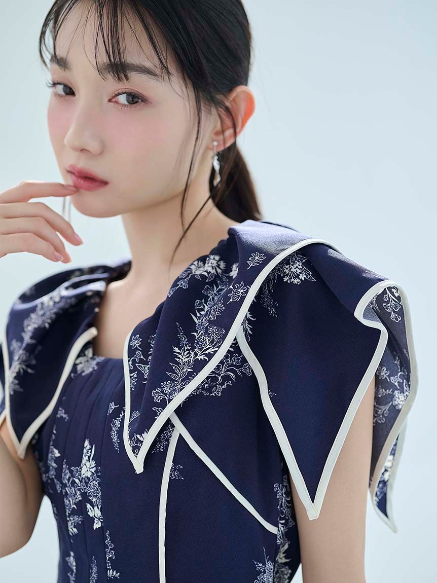 SNIDEL「【WEB限定00サイズあり】ラッフルカラープリントワンピース」|ワンピース|