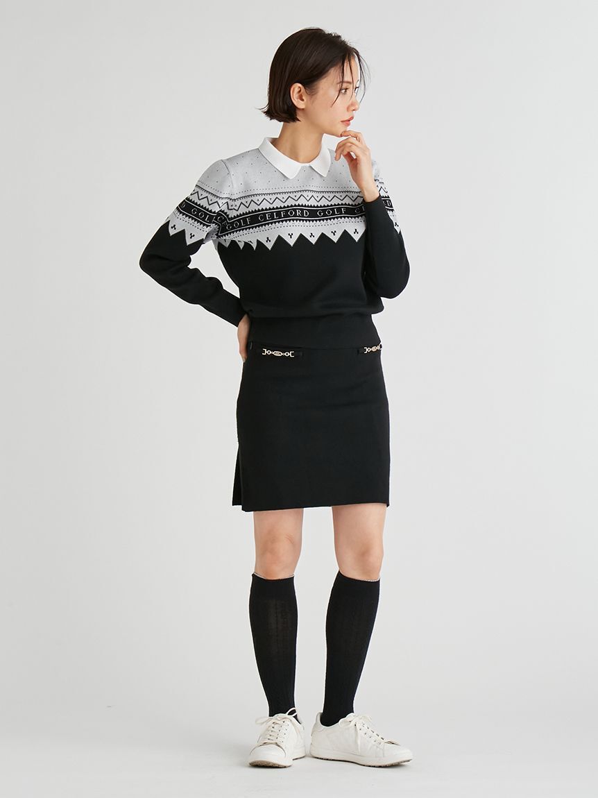 CELFORD「【CELFORD GOLF】　ロゴジャガードニットプルオーバー」|その他|