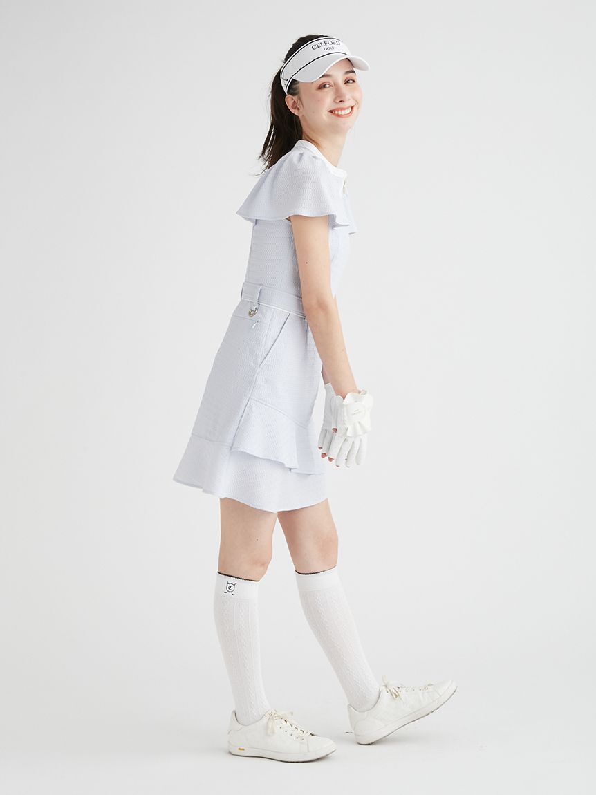 CELFORD「【CELFORD GOLF】ストレッチレース袖フレアワンピース」|ワンピース|