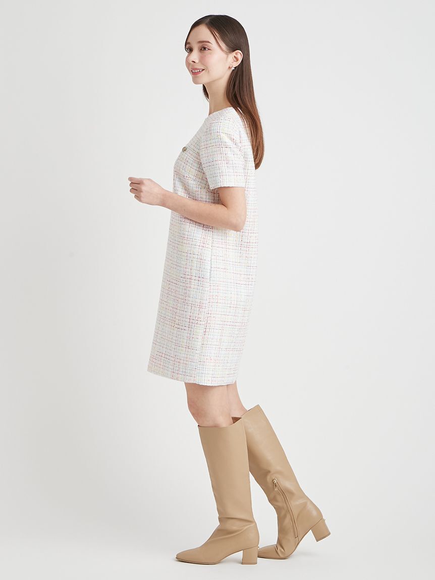 CELFORD「【セットアップ対応】ハーフスリーブツイードミニワンピース」|ワンピース|