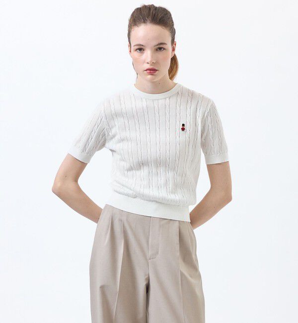 MACKINTOSH PHILOSOPHY「【予約販売】バッキンガムベア ケーブルサマーニット」|ニット・セーター|オフホワイト