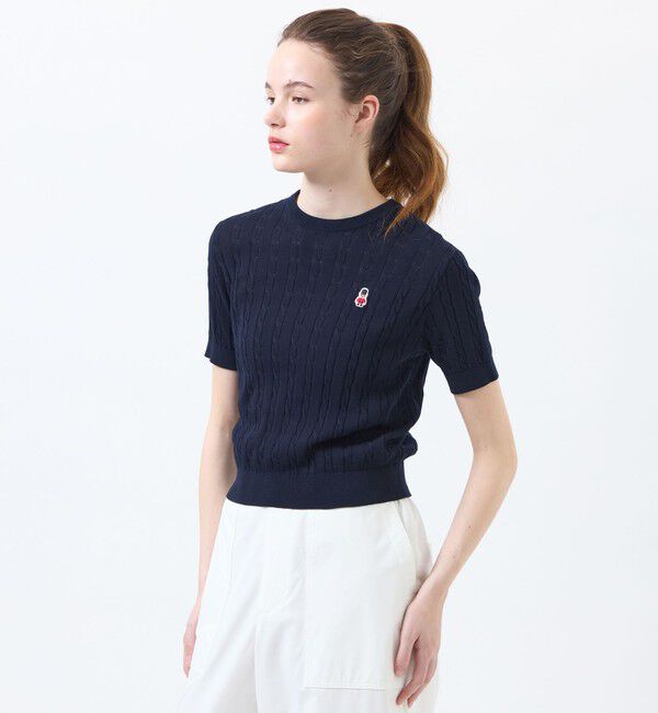 MACKINTOSH PHILOSOPHY「【予約販売】バッキンガムベア ケーブルサマーニット」|ニット・セーター|ネイビー