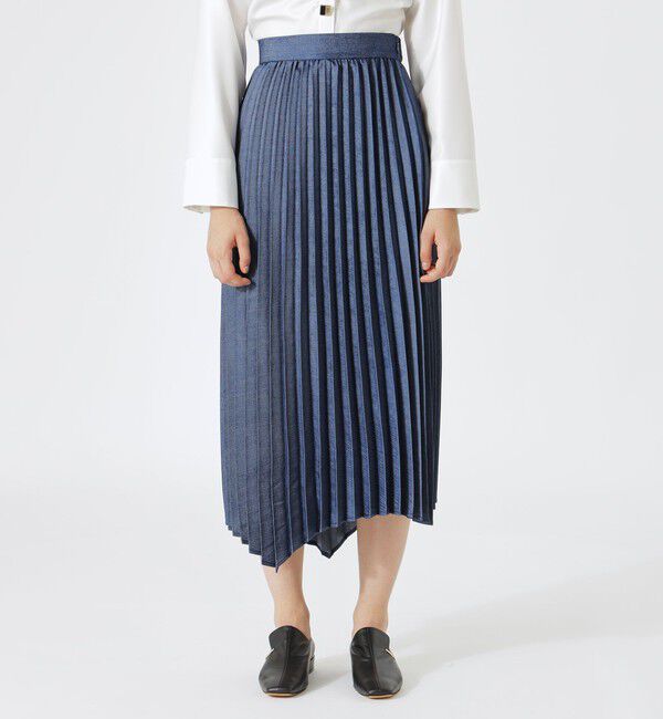  「デニムアシンメトリープリーツスカート」|スカート|